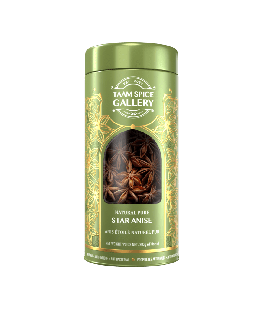 A Green Color Can Of Star Anise Spice