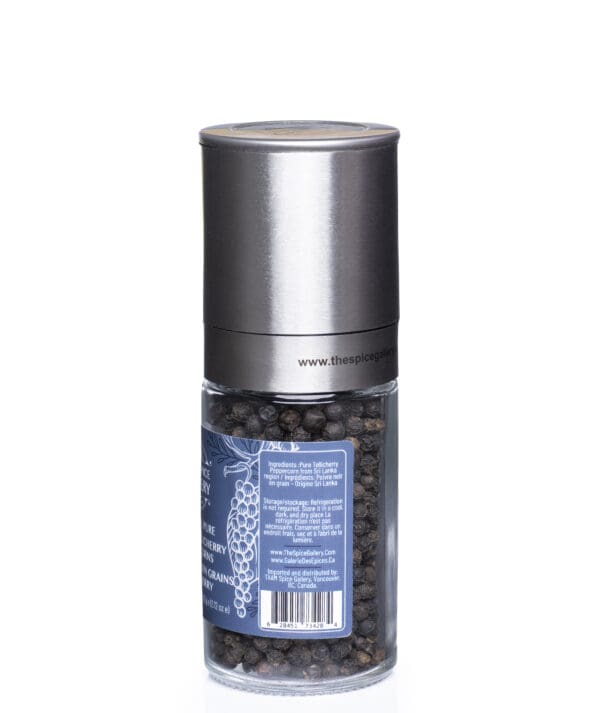 TAAM Spice Gallery Organic Black Peppercorns with Grinder | Whole Tellicherry Peppercorns | Bold Aroma & Flavor | USDA Organic | Adjustable Ceramic Grinder (60g) - Image 4