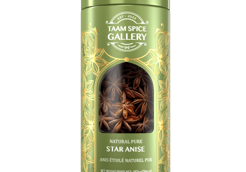 A Green Color Can Of Star Anise Spice